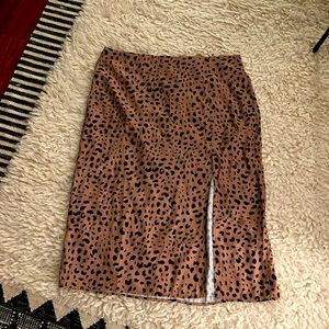 Animal Print Maxi Skirt with slit